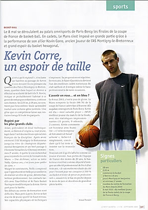 Kevin Corre, basketeur